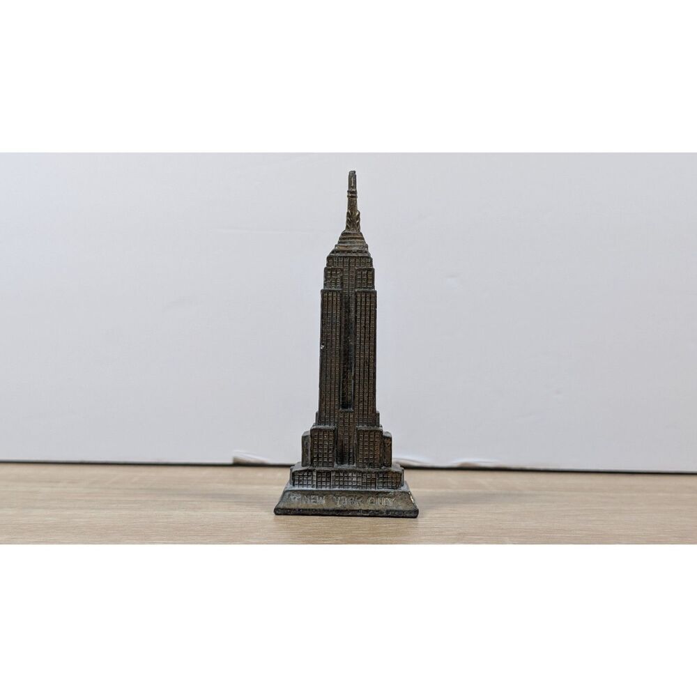 Vintage Empire State Building Metal Souvenir Statue New York City Collectible